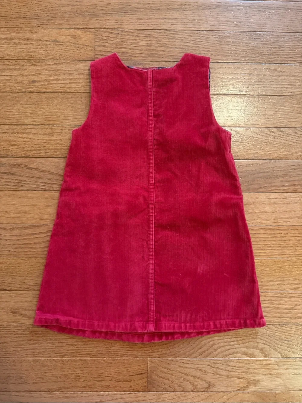 Vintage Ralph Lauren Toddler Girl Red Corduroy Scottish Terrier Pinafore Dress